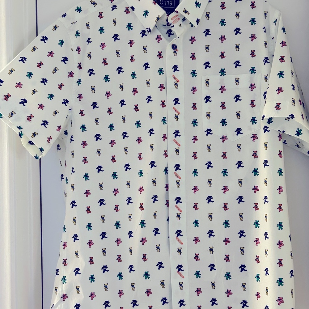 New Grateful Dead L White Classic Button Down Shirt Mens